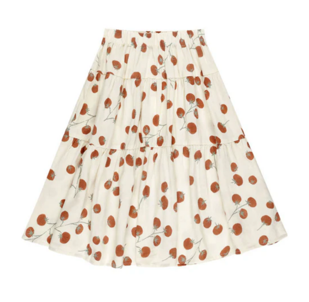 Rylee + Cru Tiered Midi Skirt Tomatoes