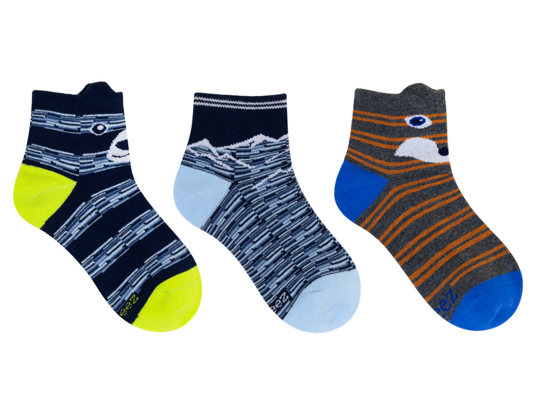 Robeez Scout Critter Midnight Blue 3-Pack Socks