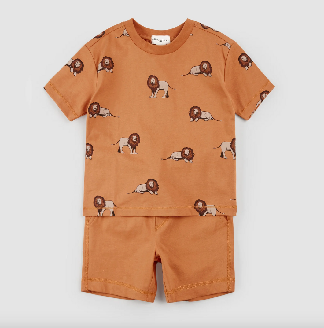 Miles The Label Lion Print Ora Orange Set