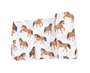 Angel Dear Swaddle Blanket Horses