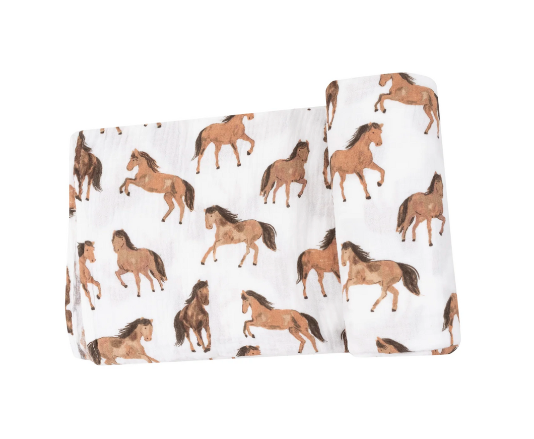 Angel Dear Swaddle Blanket Horses