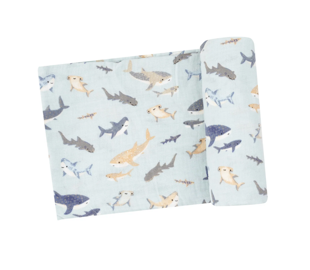 Angel Dear Swaddle Blanket Sharks