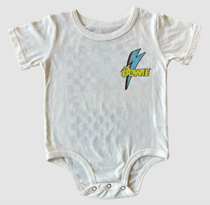 Rowdy Sprout David Bowie Checkered Bolt Onesie