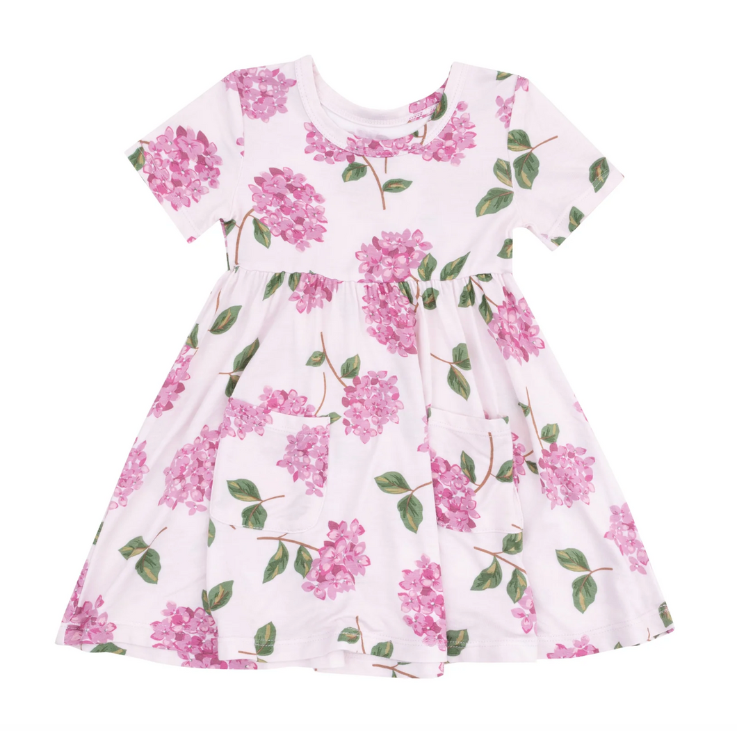 Angel Dear Short Sleeve Twirly Dress Hydrangeas Size 6