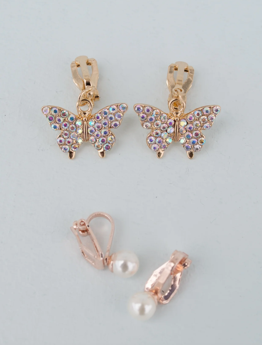 Great Pretenders Boutique Butterfly Clip On Earrings
