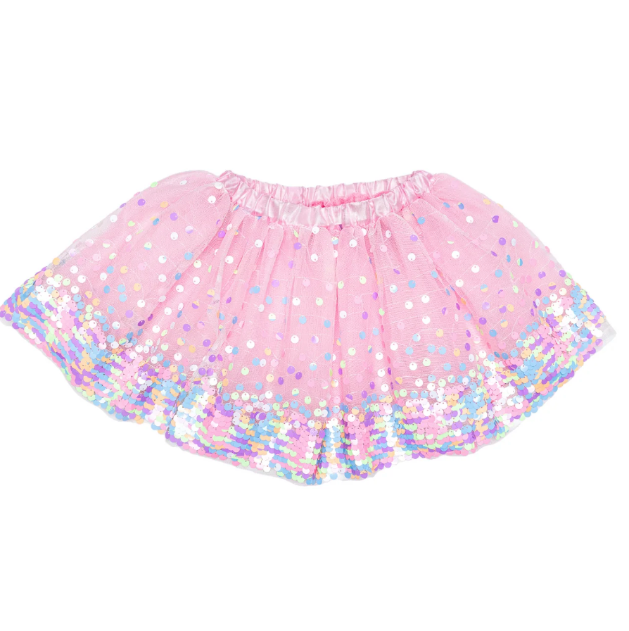 Great Pretenders Neon Pink Party Fun Sequins Skirt Size 4-6
