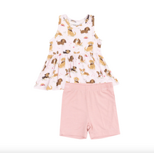 Load image into Gallery viewer, Angel Dear Best Friends Dogs Pink Peplum Tank Top and Bike Short

