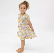 Load image into Gallery viewer, Angel Dear Amelia Floral Short Sleeve Twirly Dress Size 2T
