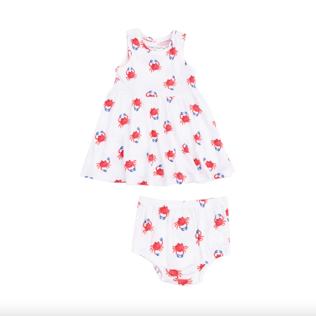 Angel Dear Crabby Cuties Tank Dress and Bloomer Size 12-18m
