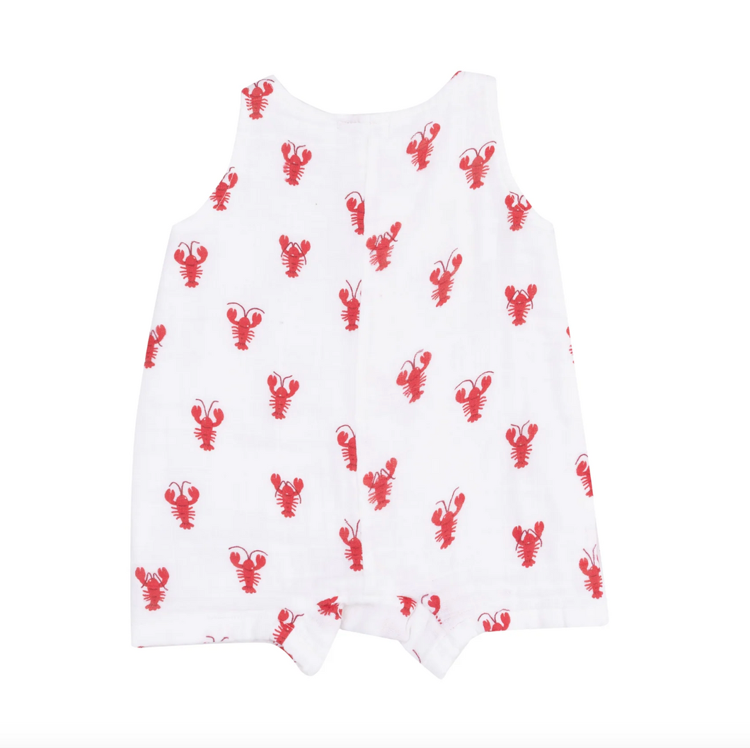 Angel Dear Lobster Muslin Sleeveless Shortie Romper