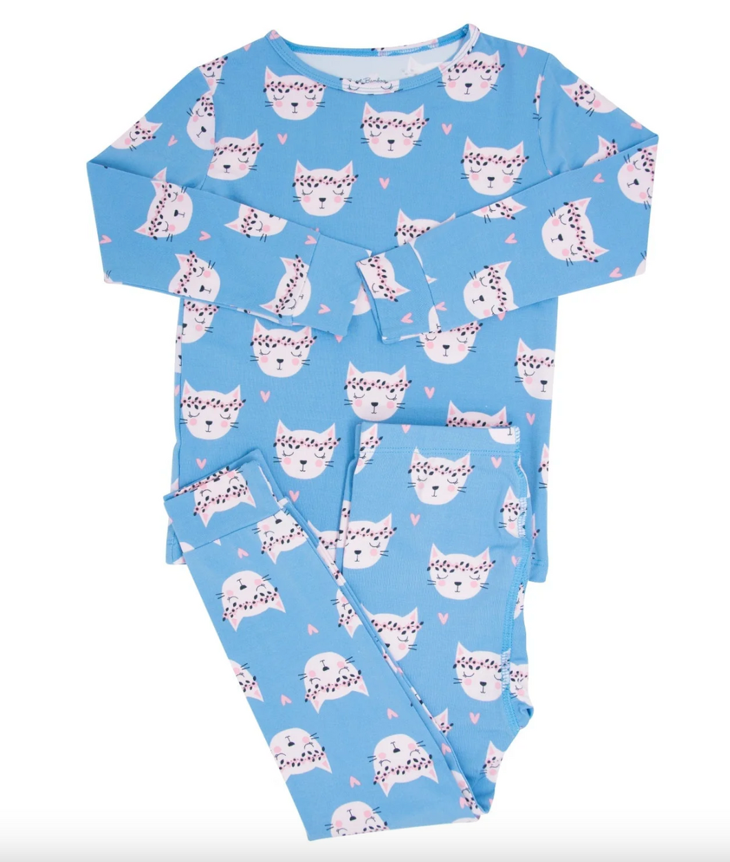 Sweet Bamboo Big Kids Pajama Pretty Pink Cat Rachael