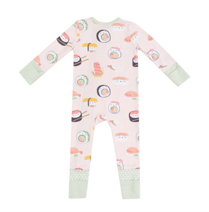 Angel Dear Sushi Pink 2 Way Zipper Romper Size 12-18m