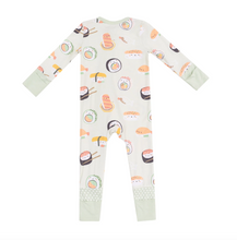 Load image into Gallery viewer, Angel Dear Sushi Green 2 Way Zipper Romper Size NB
