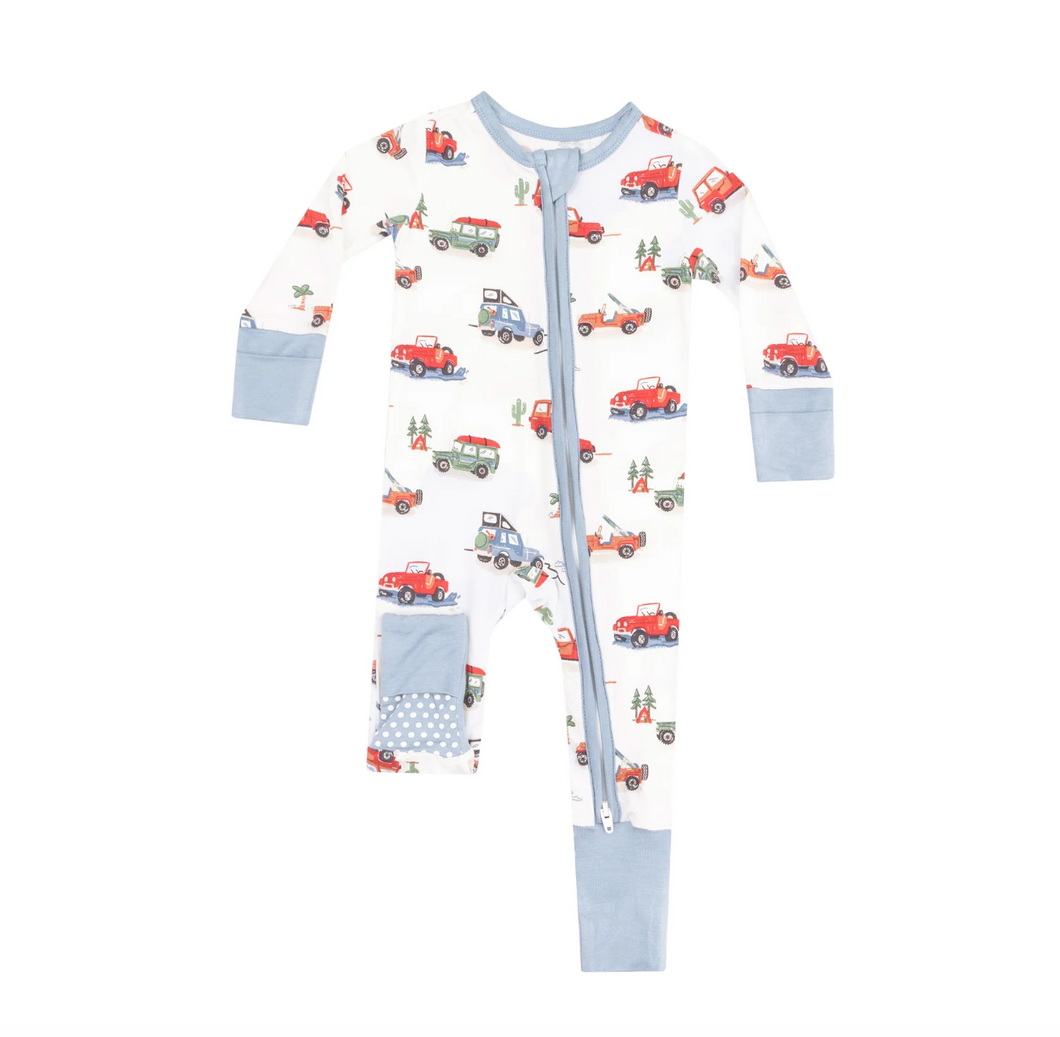 Angel Dear Off Road Adventure 2 Way Zipper Romper Size 12-18m