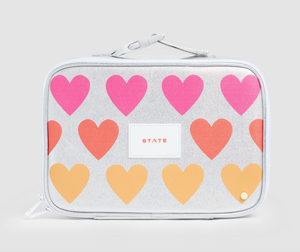 State Bags Metallic Rodgers Lunch Box Fuzzy Hearts