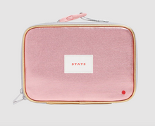 Load image into Gallery viewer, State Bags Metallic Rodgers Lunch Box Pink/Silver
