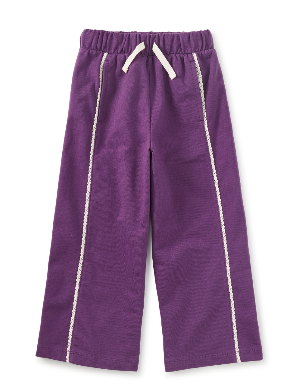 Tea Collection Lace Trim Track Pants Regal Purple