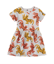 Load image into Gallery viewer, Tea Collection Short Sleeve Twirl Dress Lightning Tiger

