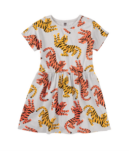 Tea Collection Short Sleeve Twirl Dress Lightning Tiger