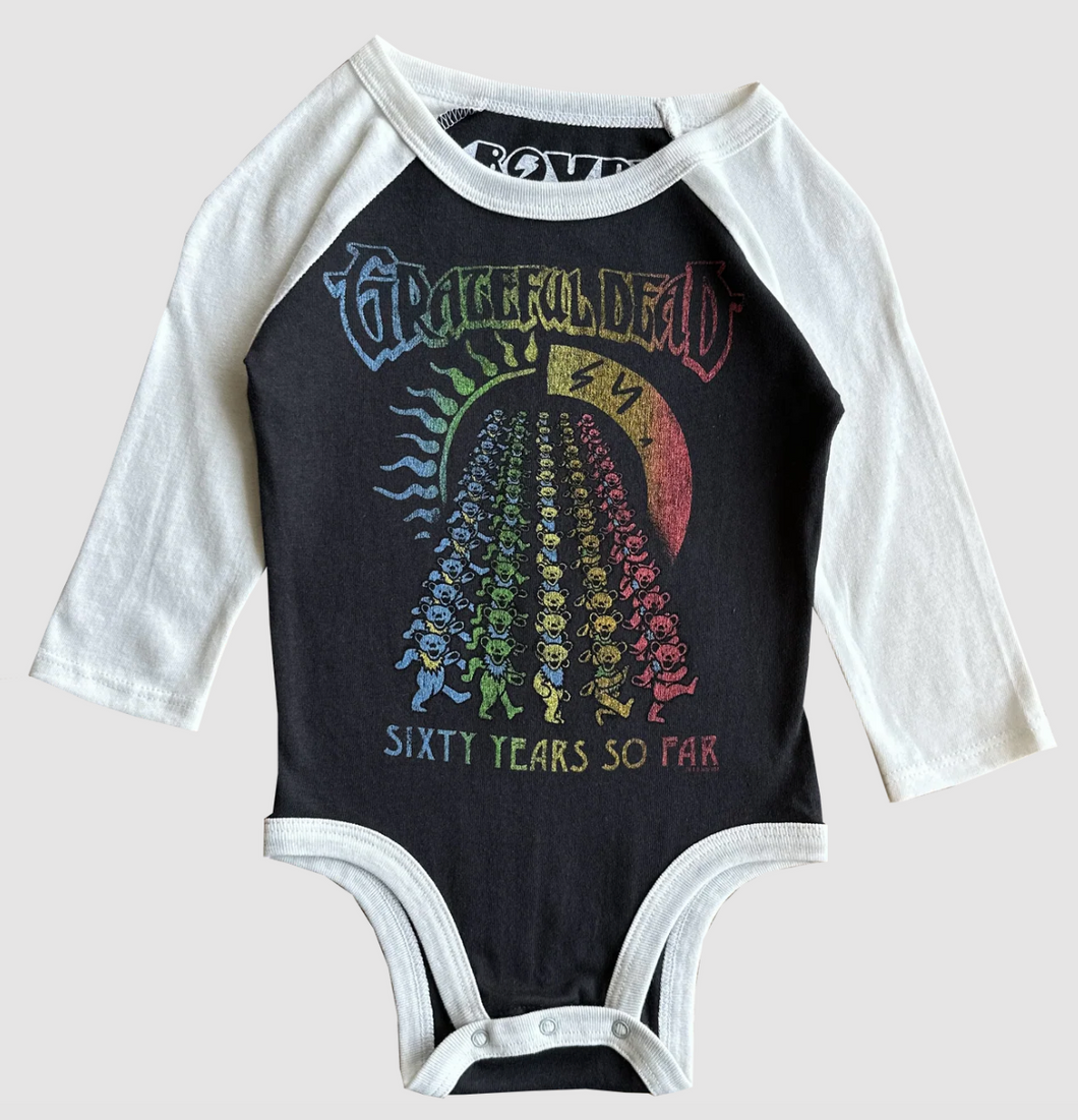 Rowdy Sprouts Grateful Dead 60 Years Recycled Raglan Onesie