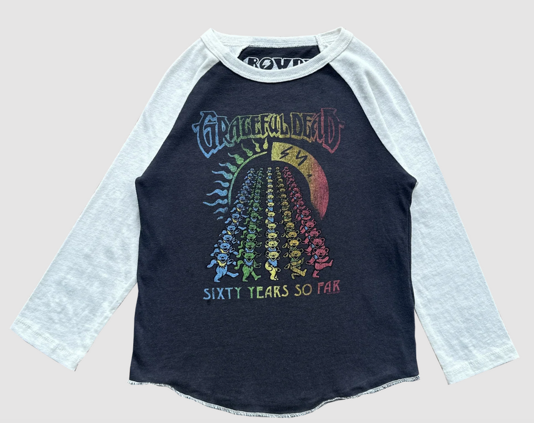 Rowdy Sprout Grateful Dead 60 Years Recycled Raglan Tee Vintage White/Vintage Black