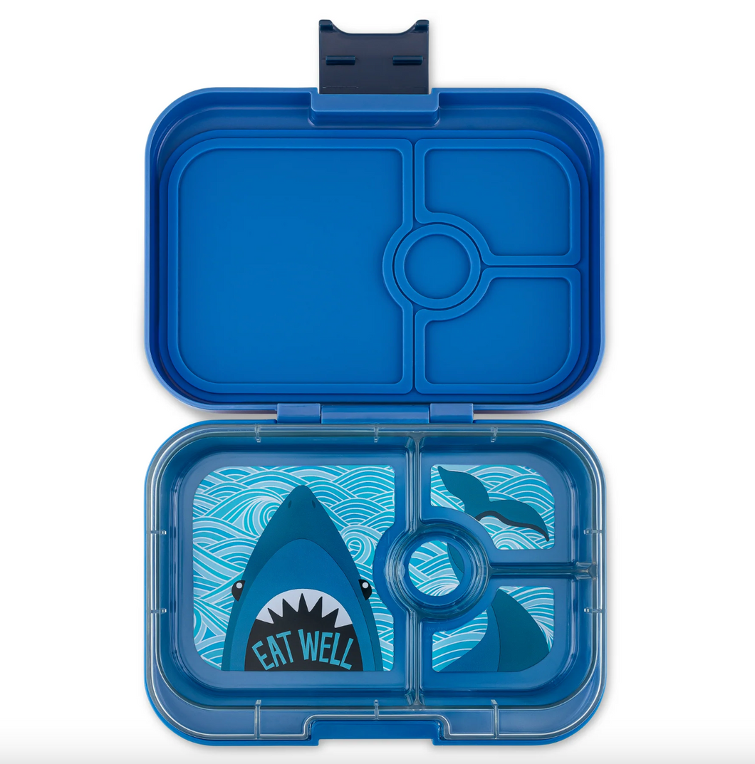 Yumbox Leakproof Bento Box for Sandwiches Surf Blue with Shark Tray
