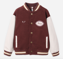 Load image into Gallery viewer, Rylee + Cru Burgundy Varsity Jacket
