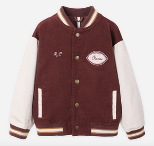 Rylee + Cru Burgundy Varsity Jacket