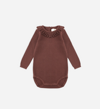 Load image into Gallery viewer, Rylee + Cru Ruffle Collar Bodysuit Burgundy
