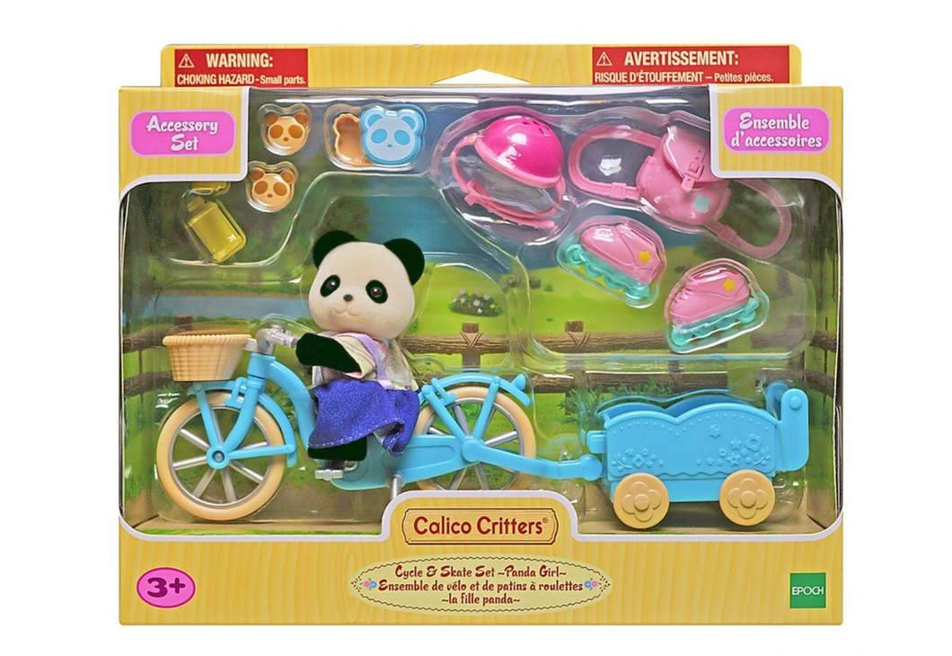 Calico Critters Cycle & Skate Set - Panda Girl