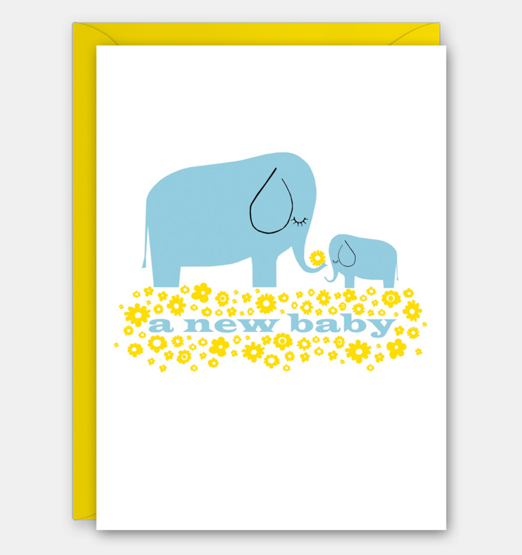 Greeting Card New Baby Elephant