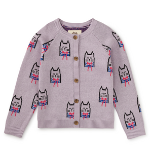Tea Collection Iconic Bowtie Cats Cardigan  Bowtie Cats