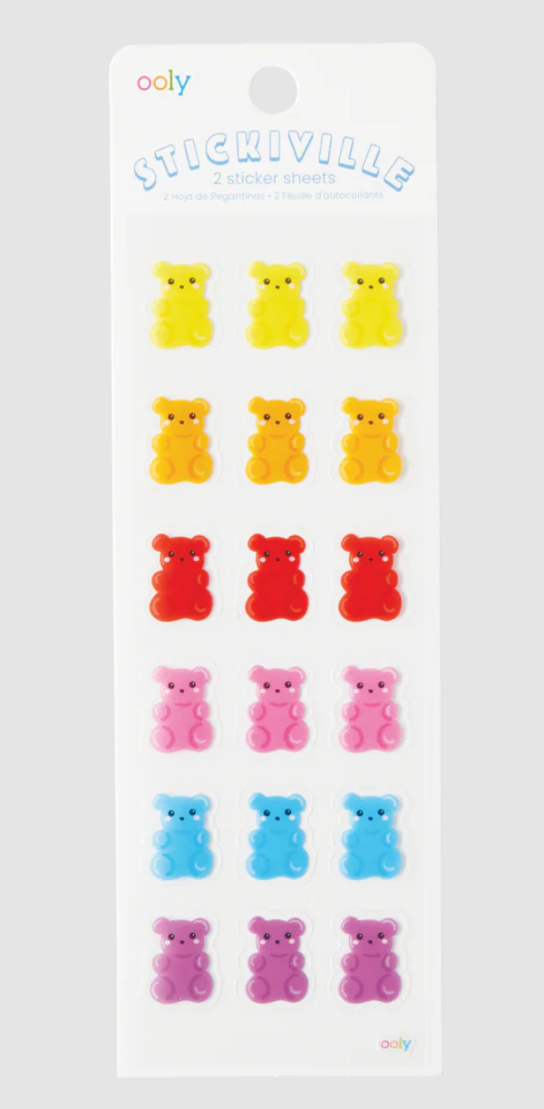 Ooly Stickiville Skinny Stickers Gummy Bears 2 Sheets