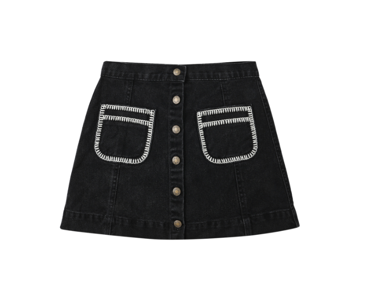 Rylee + Cru Denver Mini Skirt Washed Black
