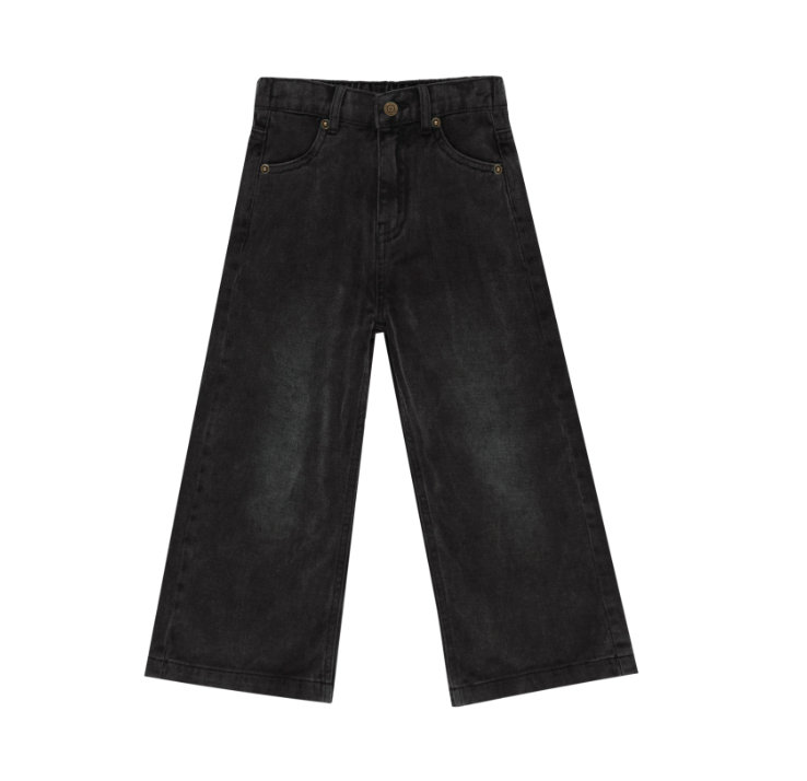 Rylee + Cru Straight Leg Pant Washed Black