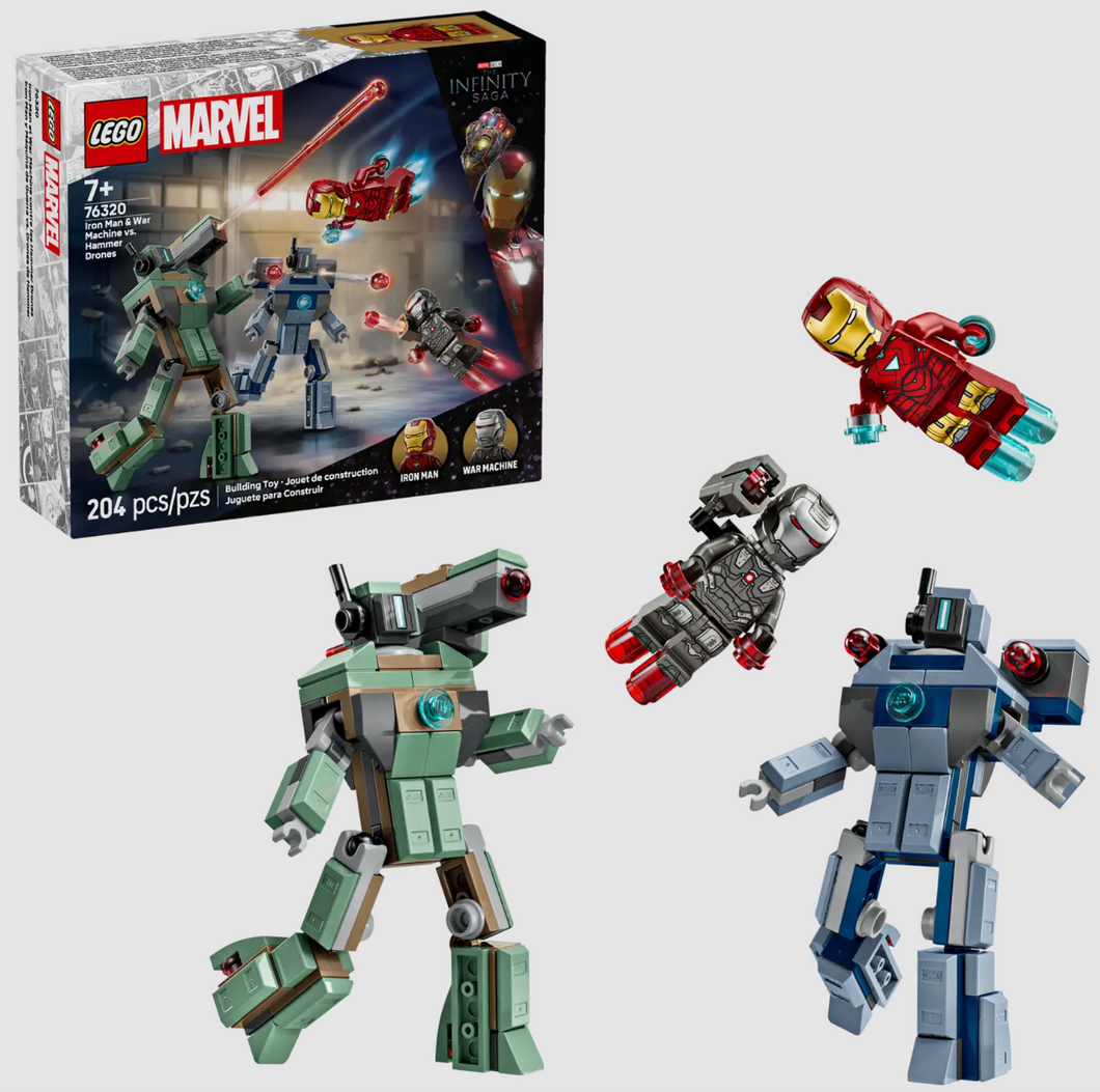 Lego Marvel Iron Man & War Machine vs. Hammer Drones 7+ 204 Pieces