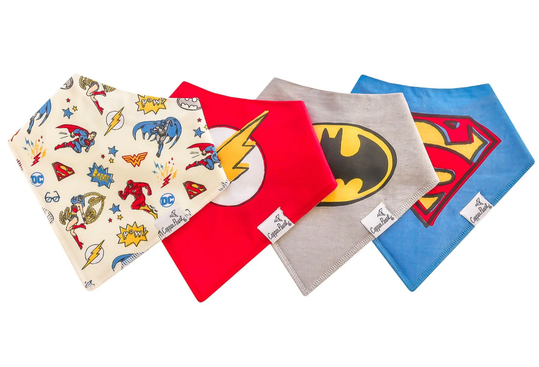 Copper Pearl Bandana Bibs 4-Pack Justice League