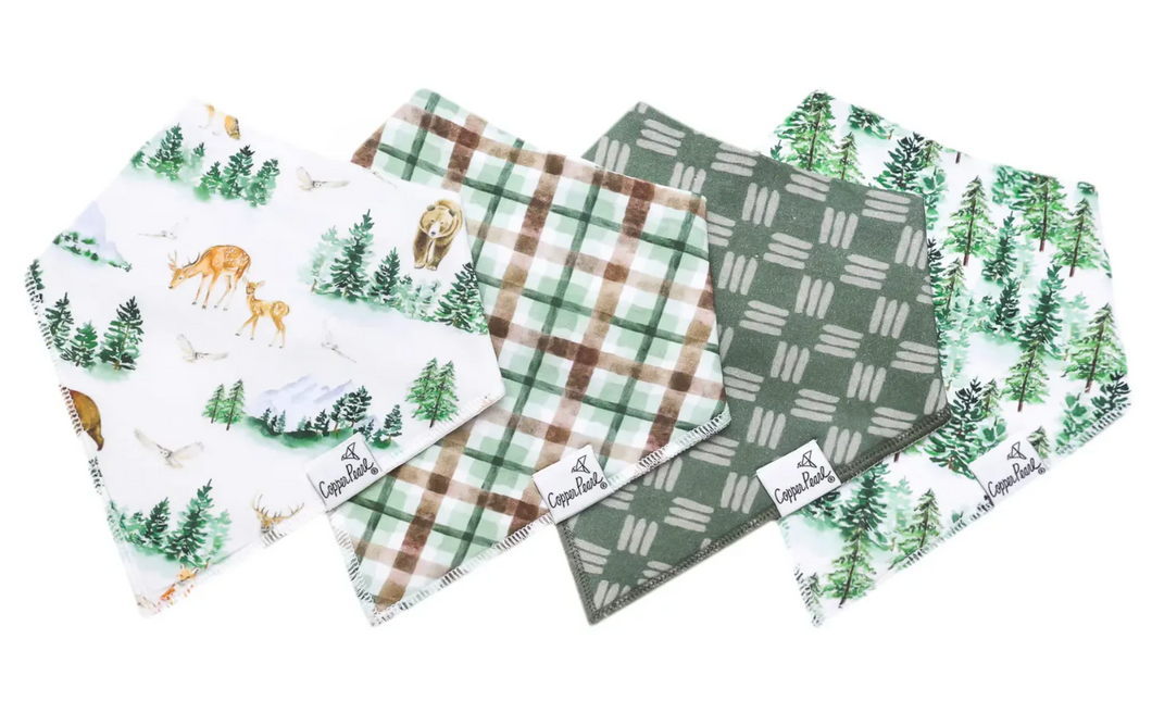 Copper Pearl Bandana Bibs 4-Pack Grayson