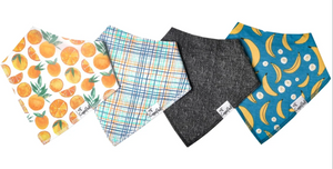 Copper Pearl Bandana Bibs 4-Pack Citrus