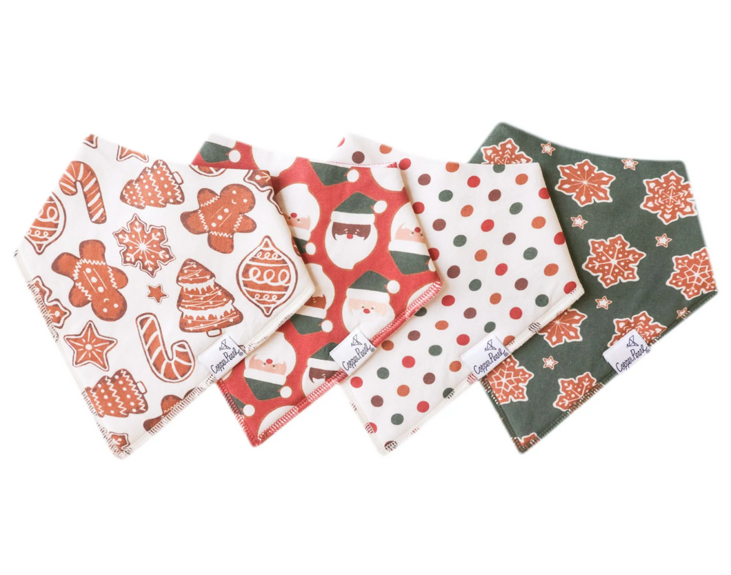 Copper Pearl Bandana Bibs 4-Pack Gingerbread