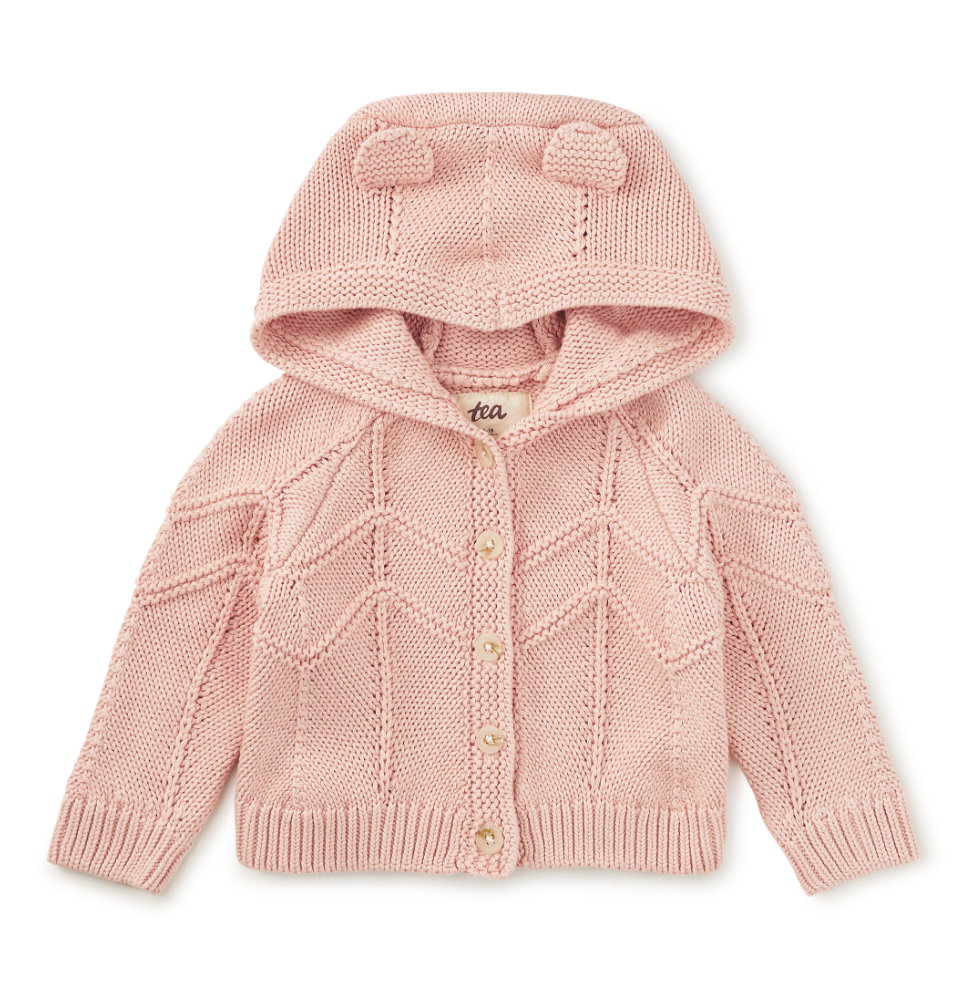 Tea Collection Creature Comfort Baby Cardigan Rosada