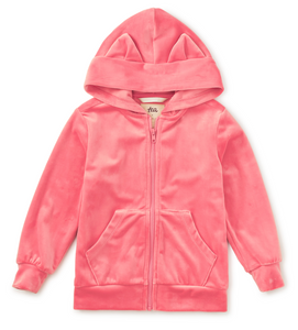 Tea Collection Cat Ears Velour Hoodie Mauveglow