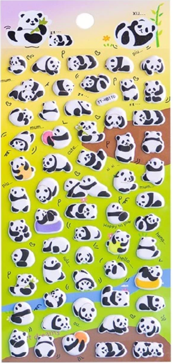 Panda Puffy Sticker