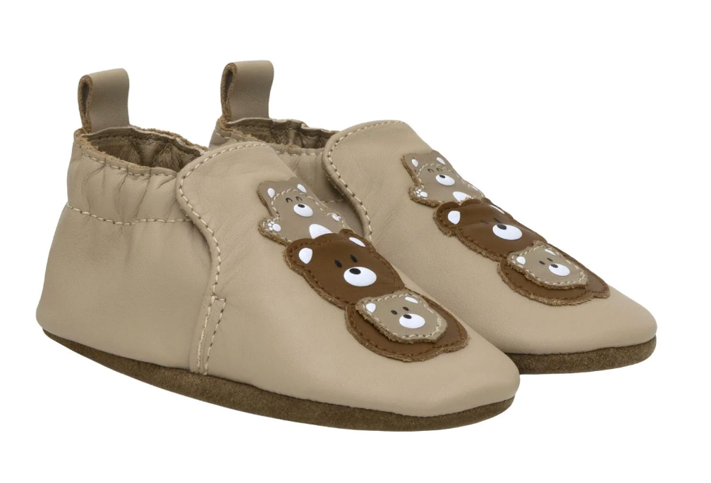 Robeez Bear Hugs Soft Soles Tan