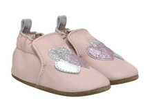 Load image into Gallery viewer, Robeez Heart Sparkle Soft Soles Pastel Pink

