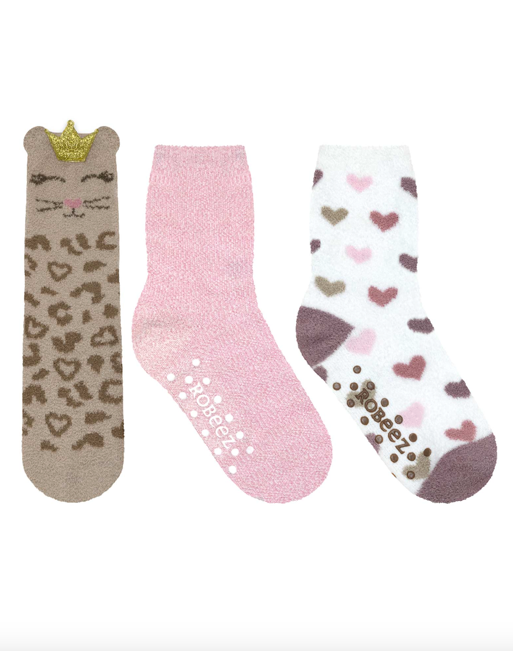 Robeez Princess Cat Cozies 3-Pack Crew Socks