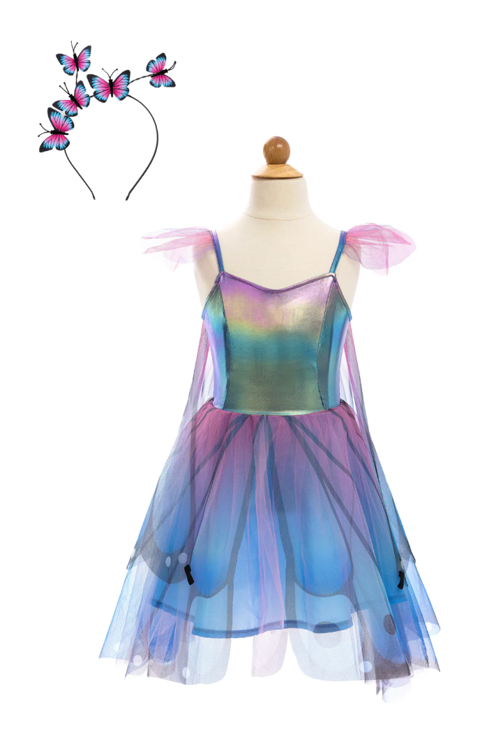 Great Pretenders Blue Butterfly Twirl Dress With Wings & Headband