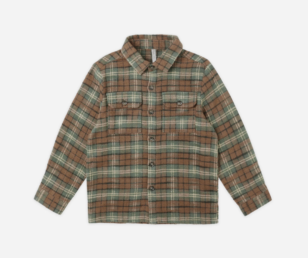 Rylee + Cru Pocketed Flannel Shirt Holiday Plaid