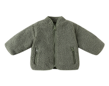 Load image into Gallery viewer, Quincy Mae Shearling Zip Jacket Forest
