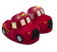 Load image into Gallery viewer, Robeez Red Fire Truck Light Up Slippers
